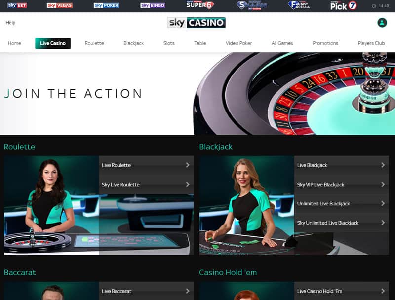 sky live casino