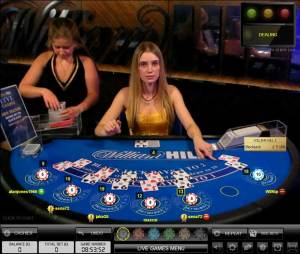 william hill Live casino Blackjack with bet behind