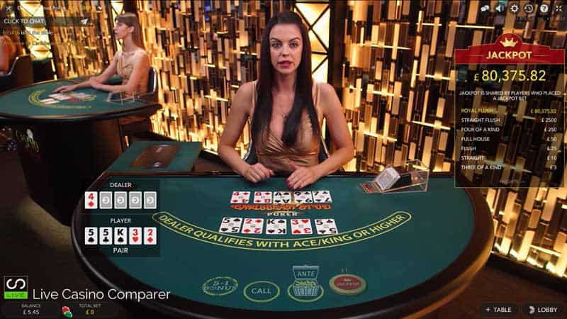 best live caribbean stud poker