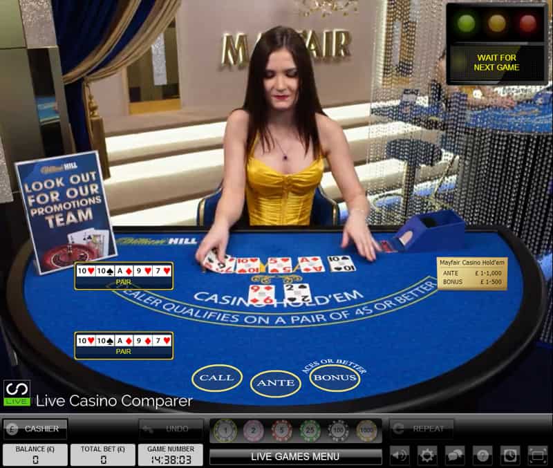 William Hill Live Casino Hold'em