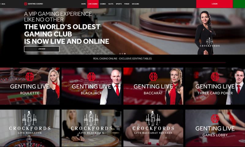 Dedicated tables for genting live casino