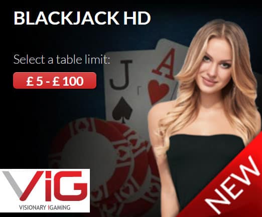 Blackjack HD Visionary igaming