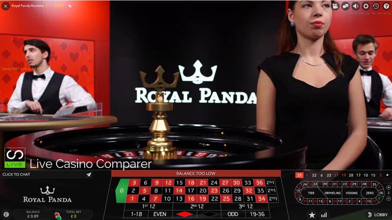 Royal Panda Exclusive Live Dealer Tables