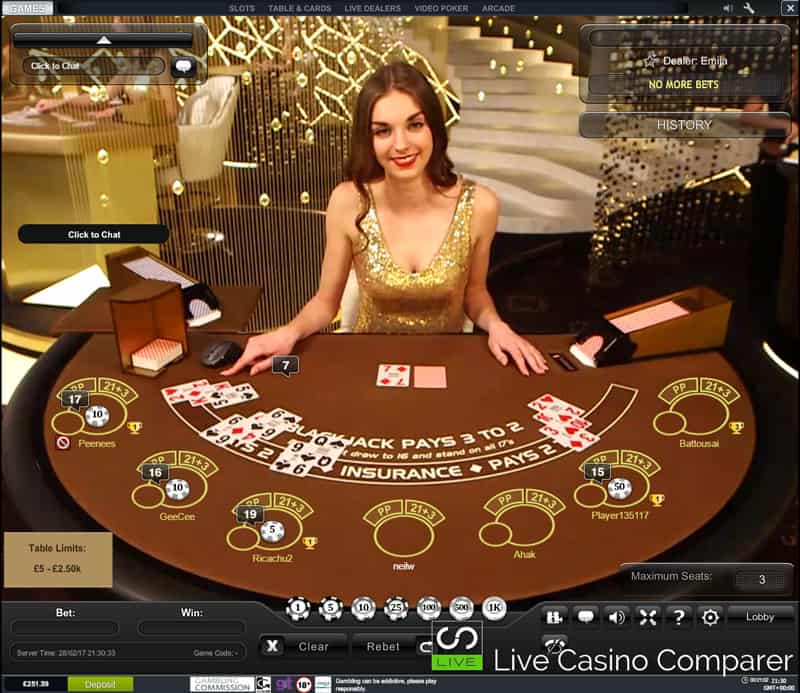 playtech's new live casino studio Royale blackjack table