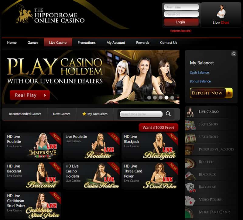 Hippodrome live casino
