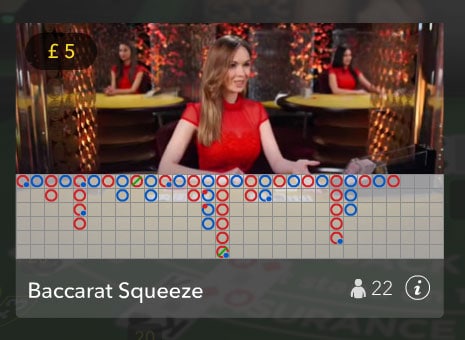 evolution live lobby baccarat