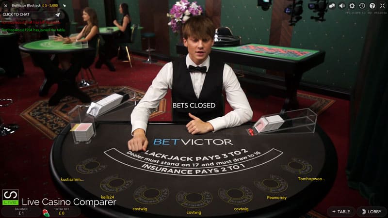 betVictor Dedicated Blackjack Table