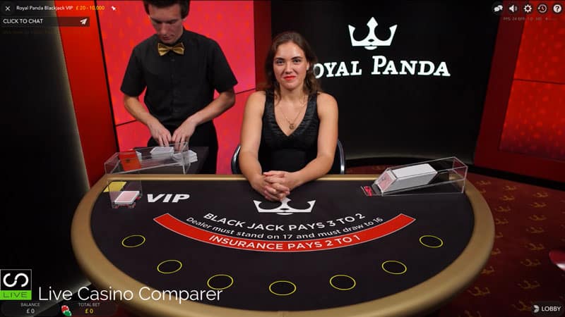 Royal Panda Dedicated live casino VIP Blackjack