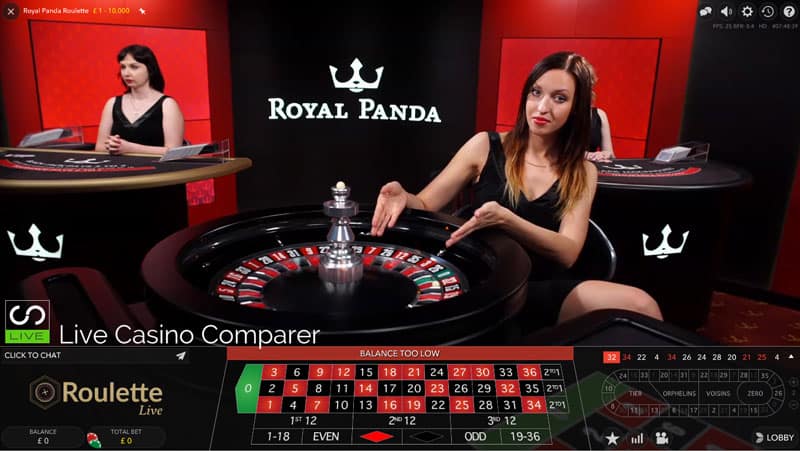 Royal Panda Dedicated live casino Roulette