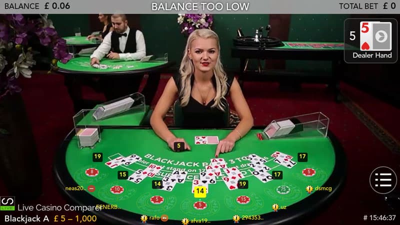 Mobile Live Blackjack