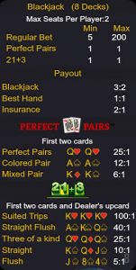 Blackjack Payout Chart