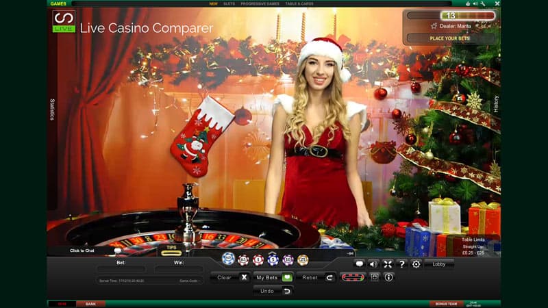playtech christmas live roulette