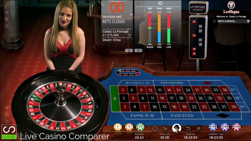 extreme live gaming french roulette with la partage