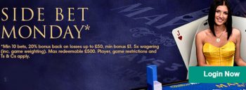 side bet Monday at William hill