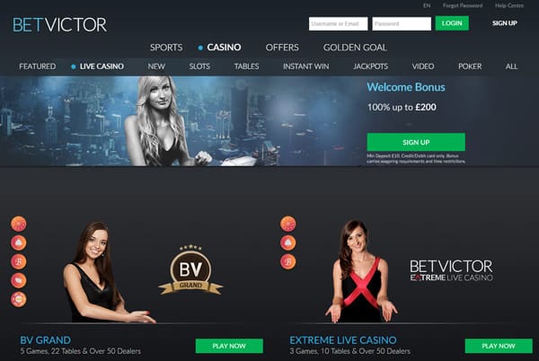 Live casino free bet