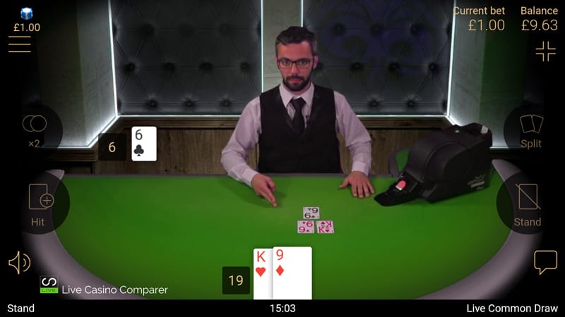 netent mobile live blackjack - landscape view