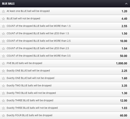 betgames lucky 5 blue Balls bet table