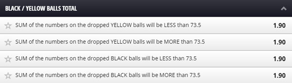 betgames lucky 7 black/yellow balls total
