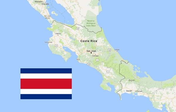 map of costa rica