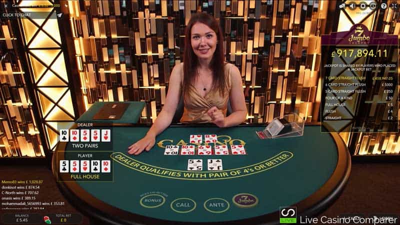 Evolution live casino holdem