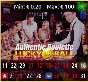 Authentic lucky ball roulette