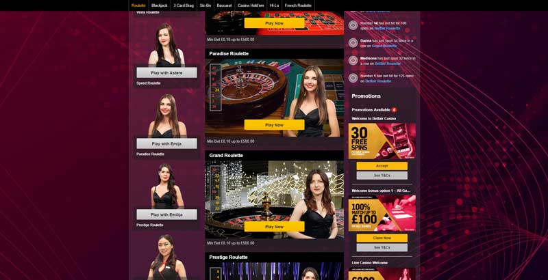 betfair live roulette bonus games