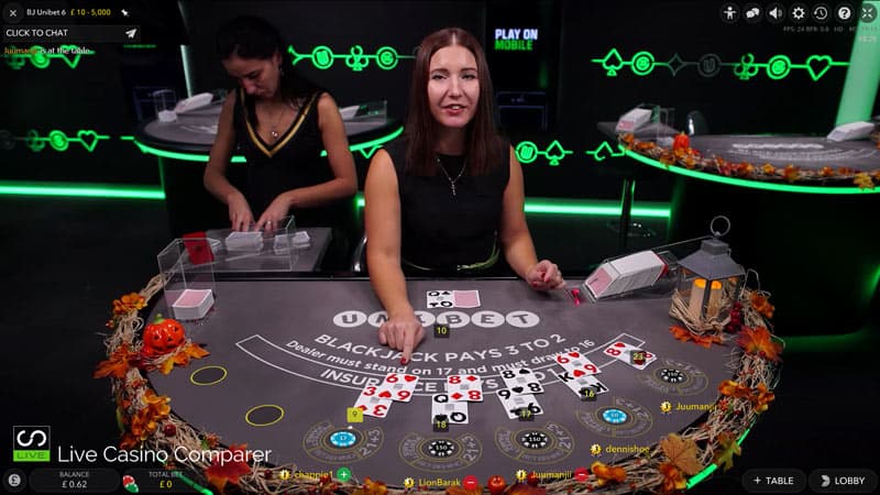 Unibet Halloween Blackjack Table