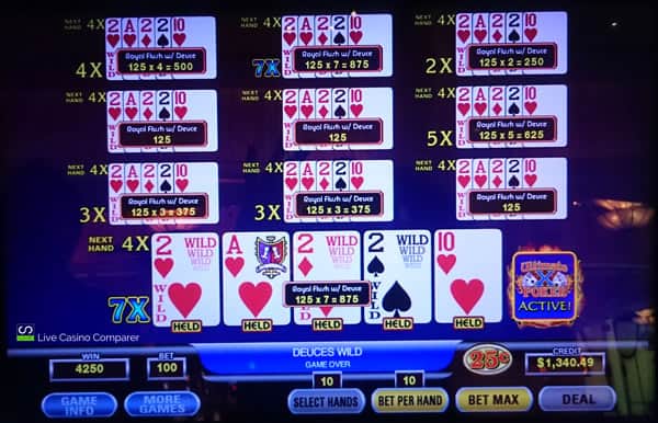 video poker royal flush