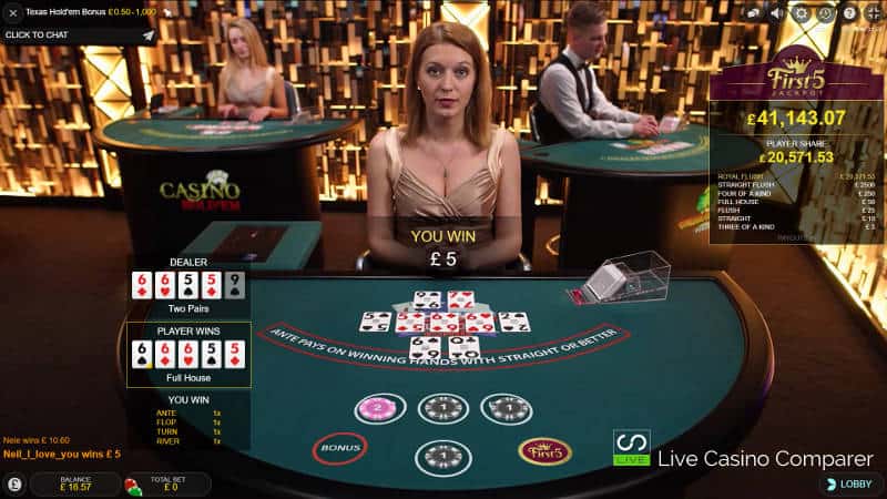 Evolution Texas Hold'em Bonus Poker - Full House