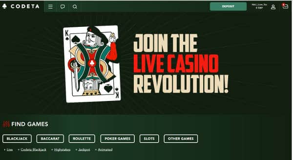 Codeta live casino
