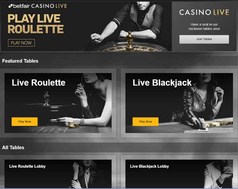 Betfair live casino review