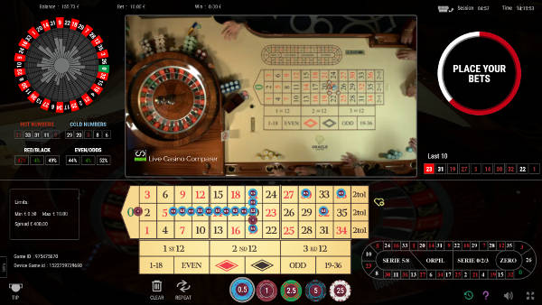 Mixed playing mode for roulette 360