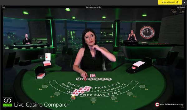 Unibet Virtual Studio Live Blackjack