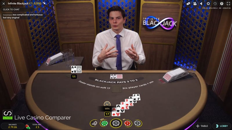 evolution infinite blackjack 6 card charlie