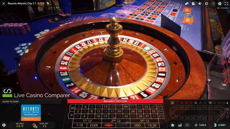 Atlantic City Resorts Roulette wheel closeup