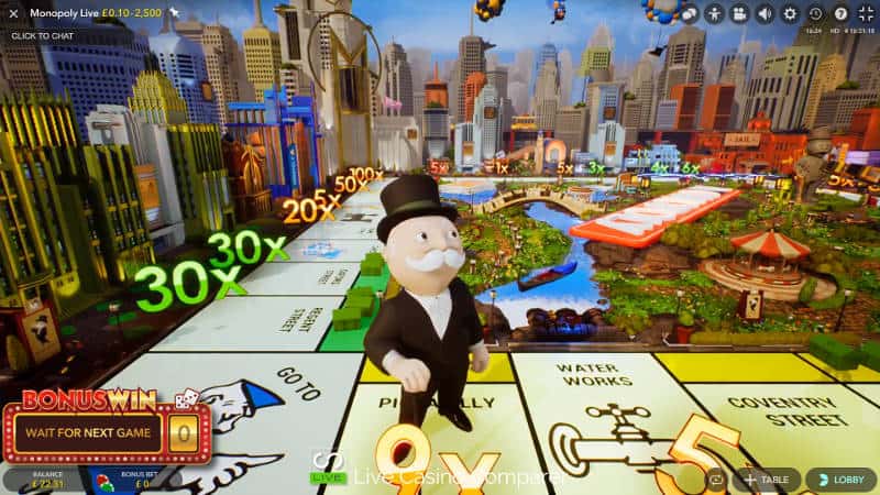 end of monopoly live bonus round