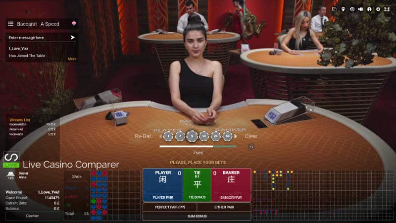 betconstruct live baccarat dealer