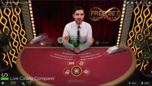 Desktop user Interface for free bet blackjack