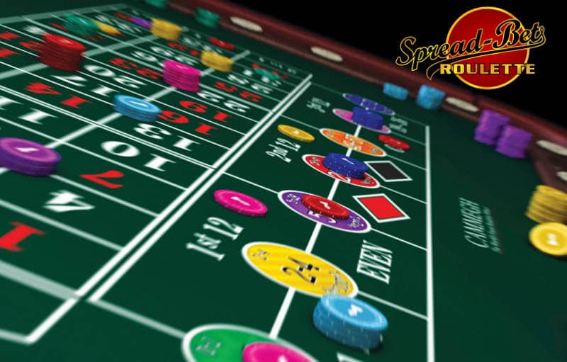 Spread Bet Roulette Table layout with chips