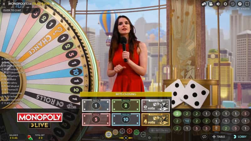 Monopoly Live wheel
