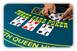 three card poker table