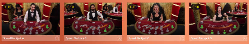 speed blackjack lobby