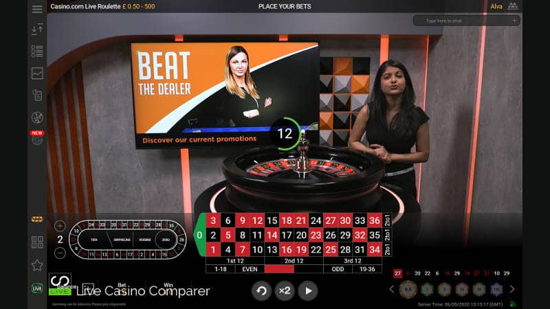 casino.com roulette casino.com dedicated Roulette table