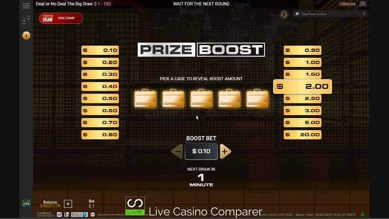 playetch deal or no deal prize boost