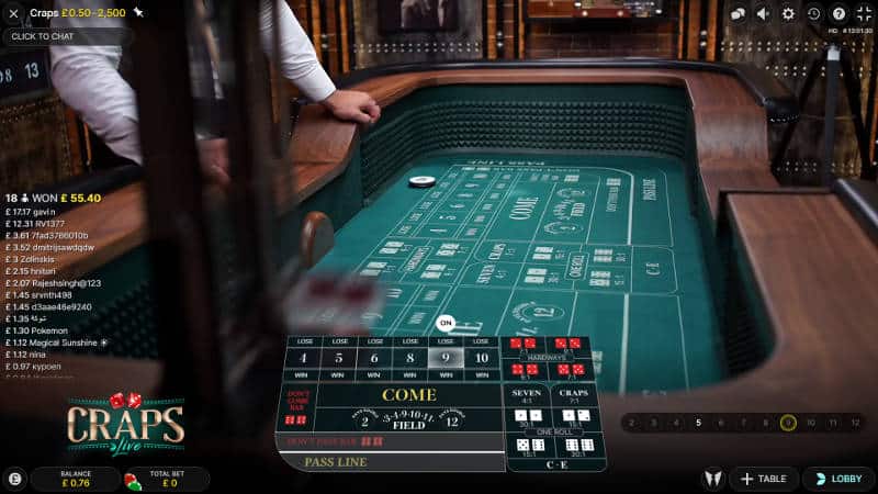 Evolution Live Craps Review - Live Casino Comparer