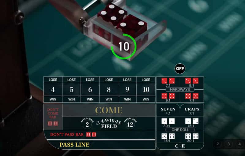 live craps table state