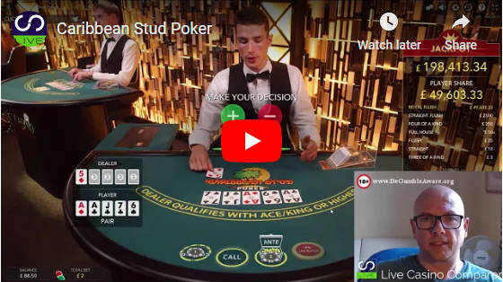 Caribbean stud poker video