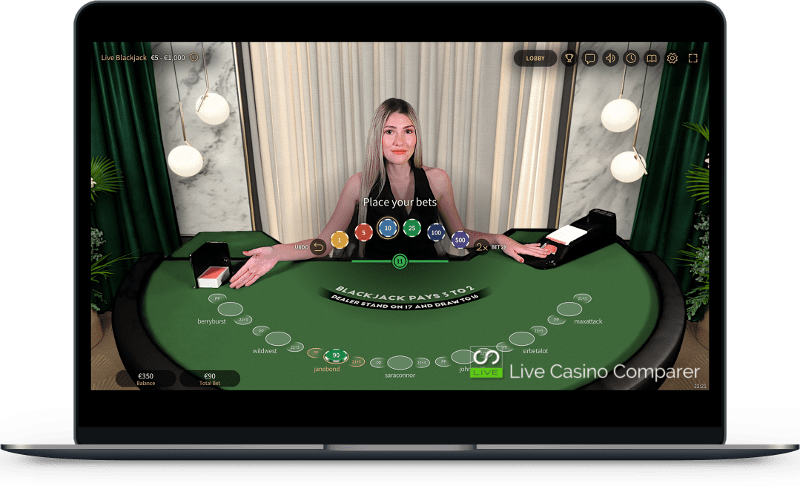 netent blackjack playing interface