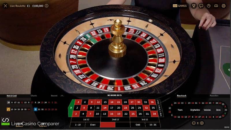 netent live roulette wheel close up