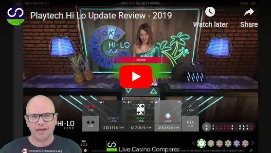 playtech hi-lo video